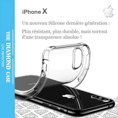 Coque de protection silicone Apple iPhone X - Antichoc -Transparente