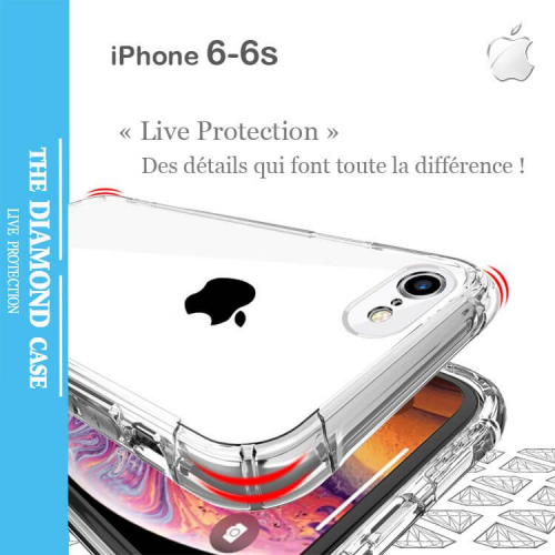 Coque de protection silicone Apple iPhone 6-6S transparente - Diamond Case