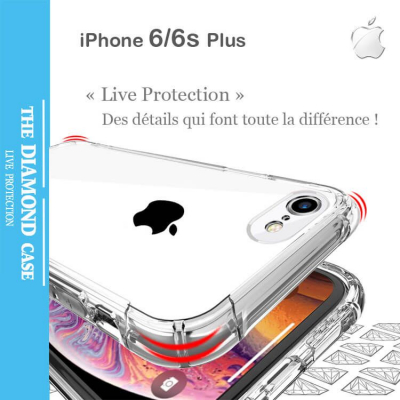 Coque de protection silicone Apple iPhone 6-6S PLUS transparente - Diamond  Case