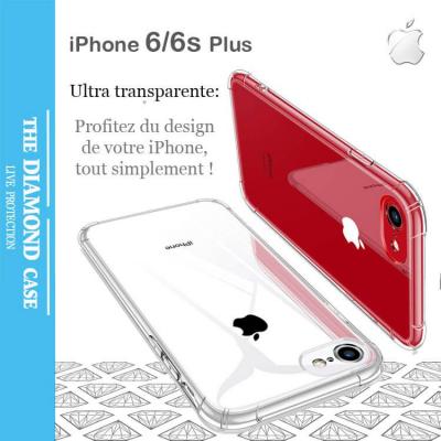 Coque de protection silicone Apple iPhone 6-6S PLUS transparente - Diamond  Case