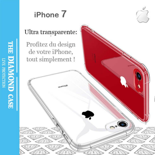 Coque de protection silicone Apple iPhone 7 Antichoc Ultra-Transparente