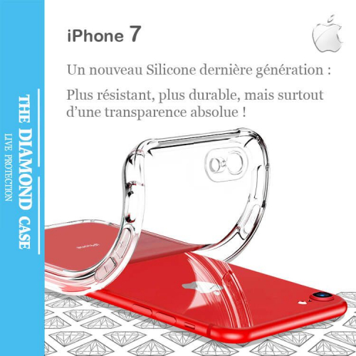 Coque de protection silicone Apple iPhone 7 Antichoc Ultra-Transparente