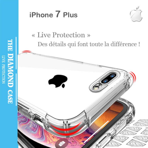 Coque de protection silicone iPhone 7 PLUS Antichoc-Ultra-Transparente