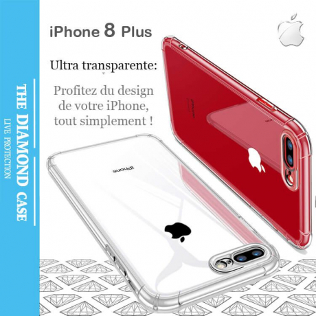 Coque de protection silicone iPhone 8 PLUS - Antichoc - Transparente