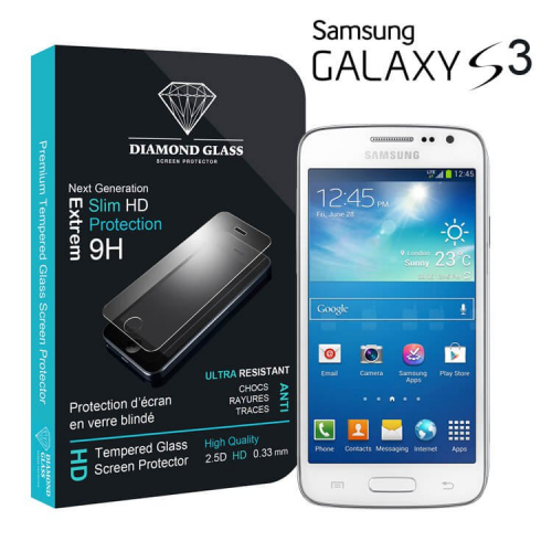 Film protection d'écran en verre trempé Diamond Glass HD Samsung Galaxy S3