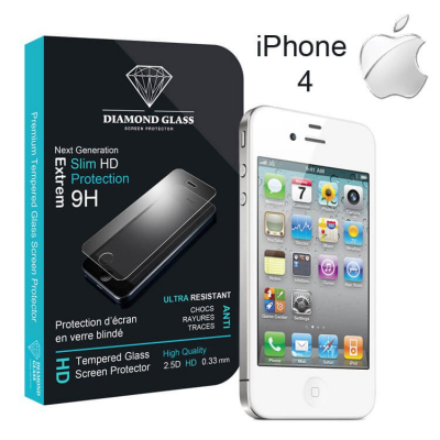 Protection d'écran en verre trempé iPhone 4 -4S Diamond Glass HD