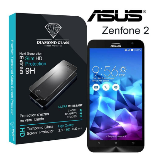 Film écran Asus Zenfone 2. Protection en verre trempé Diamond Glass HD
