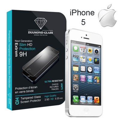 Protection d'écran en Verre trempé pour iPhone 5-5S-5C - DIAMOND GLASS